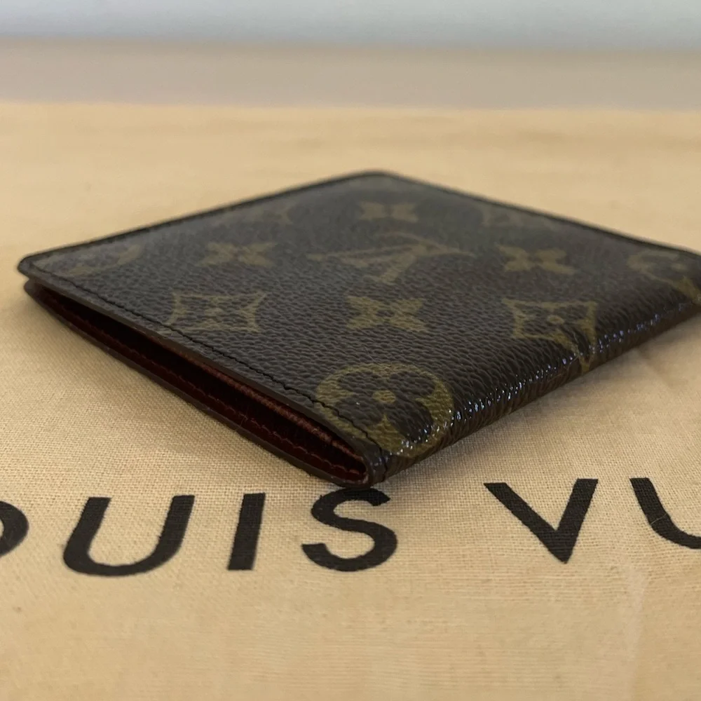 Rare Men Louis Vuitton Bifold Credit Card Wallet Monogram Vintage France 1987